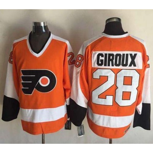 Flyers #28 Claude Giroux Orange CCM Throwback Stitched Jersey