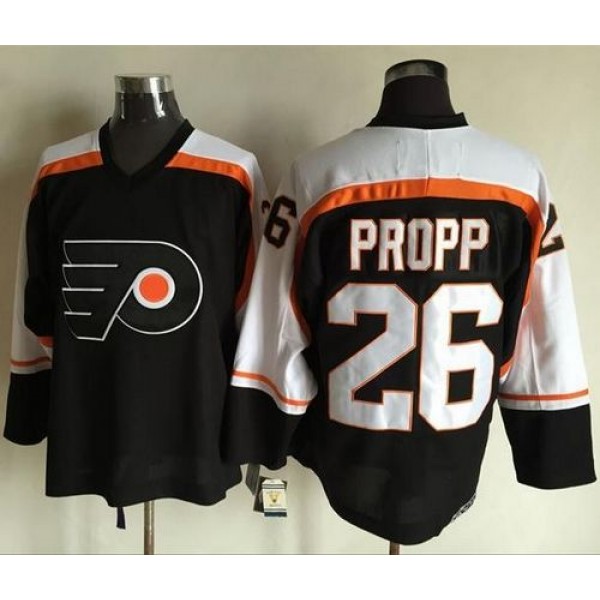 Flyers #26 Brian Propp Black CCM Throwback Stitched Jersey