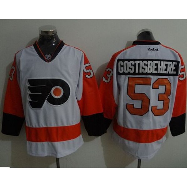 Flyers #53 Shayne Gostisbehere White Stitched Jersey