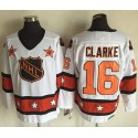 Flyers #16 Bobby Clarke White Orange All Star CCM Throwback Stitched Jersey