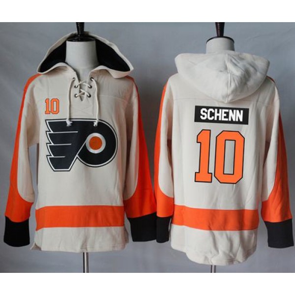 Flyers #10 Brayden Schenn Cream Sawyer Hooded Sweatshirt Stitched Jersey