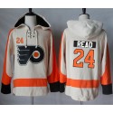Flyers #24 Matt Read Cream Sawyer Hooded Sweatshirt Stitched Jersey