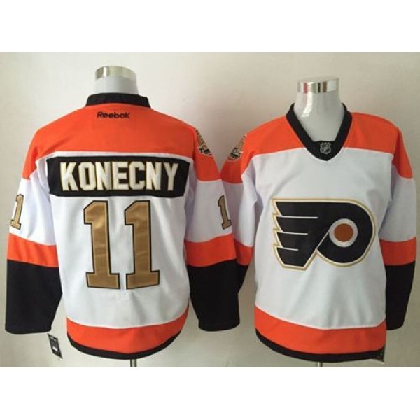 Flyers #11 Travis Konecny White 3rd Stitched Jersey