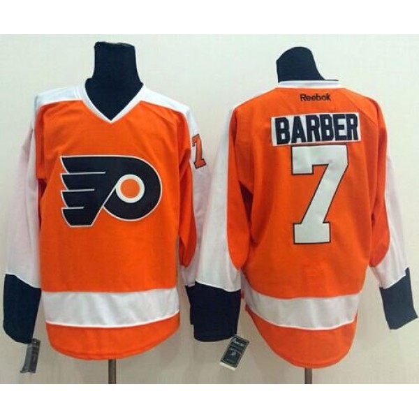 Flyers #7 Bill Barber Orange Stitched Jersey