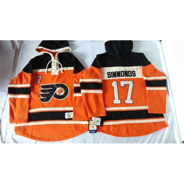 Flyers #17 Wayne Simmonds Orange Sawyer Hooded Sweatshirt Stitched Jersey