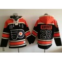 Flyers #28 Claude Giroux Black Sawyer Hooded Sweatshirt Stitched Jersey