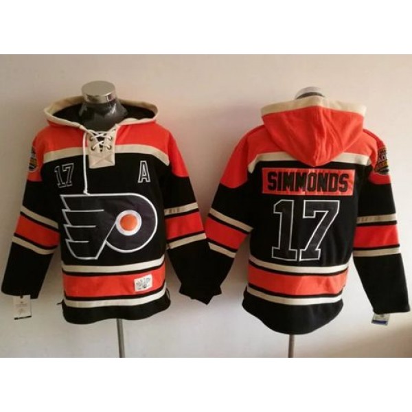 Flyers #17 Wayne Simmonds Black Sawyer Hooded Sweatshirt Stitched Jersey