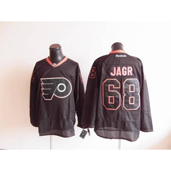 Flyers #68 Jaromir Jagr Black Ice Stitched Jersey