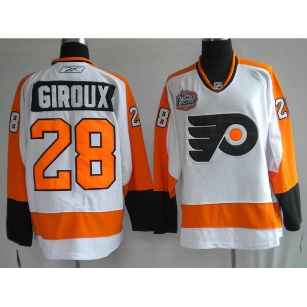 Flyers #28 Claude Giroux Stitched Winter Classic White Jersey