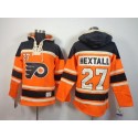 Flyers #27 Ron Hextall Orange Sawyer Hooded Sweatshirt Stitched Jersey