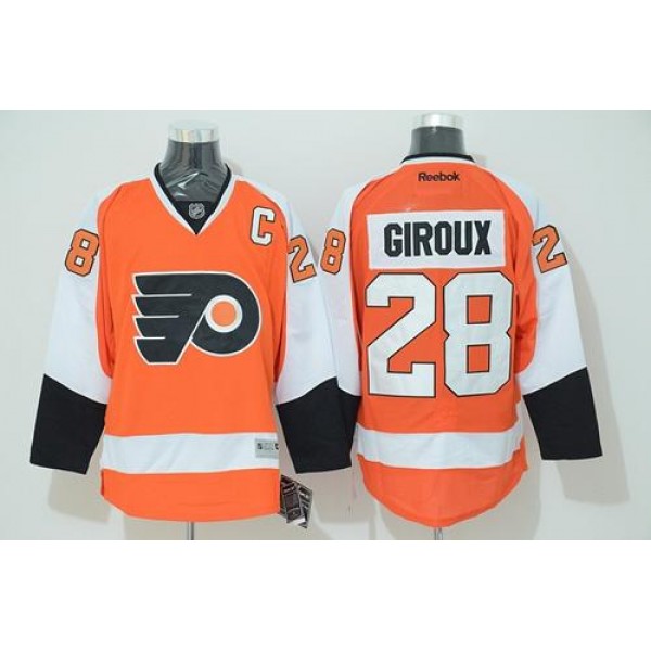 Flyers #28 Claude Giroux Stitched Orange Jersey