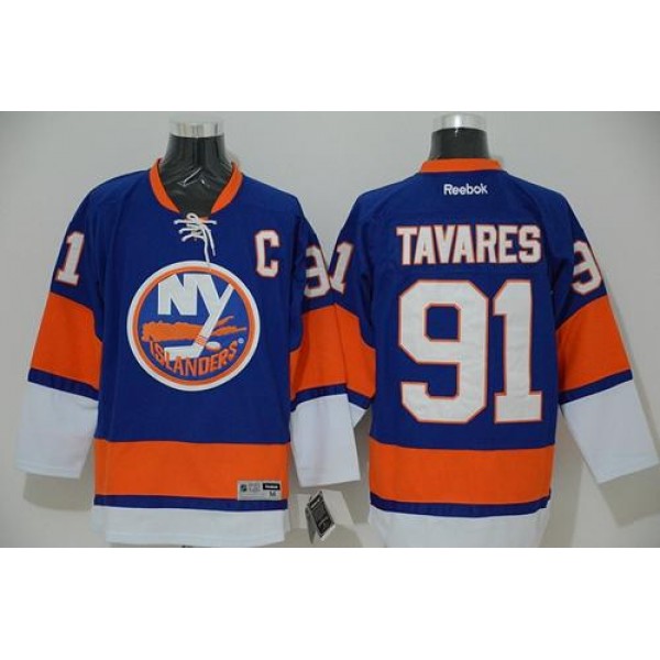 Islanders #91 John Tavares Light Blue Stitched Jersey