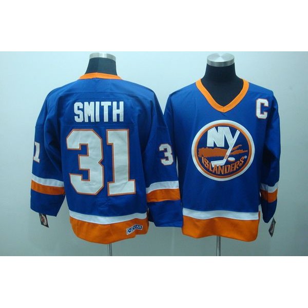 Islanders #31 Billy Smith Stitched Baby Blue CCM Throwback Jersey