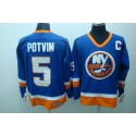Islanders #5 Denis Potvin Stitched Baby Blue CCM Throwback Jersey