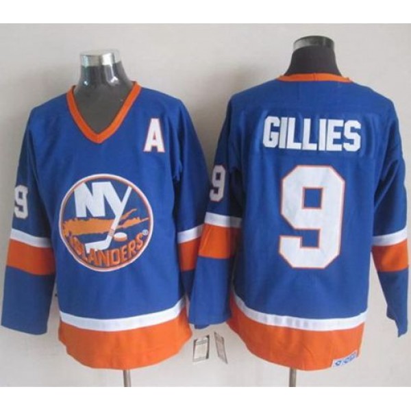 Islanders #9 Clark Gillies Baby Blue CCM Throwback Stitched Jersey