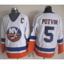 Islanders #5 Denis Potvin White CCM Throwback Stitched Jersey