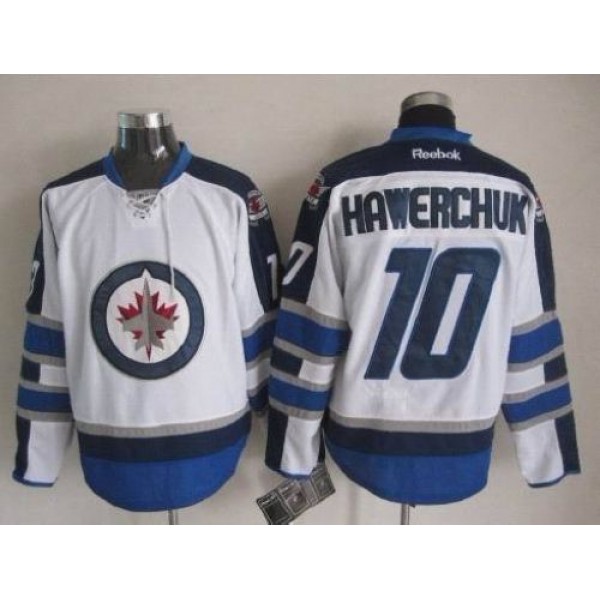 Jets #10 Dale Hawerchuk White Stitched Jersey