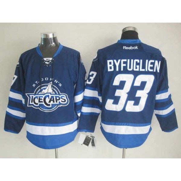 Jets #33 Dustin Byfuglien Dark Blue St. John's IceCaps Stitched Jersey