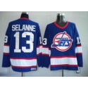 Jets #13 Teemu Selanne Stitched Blue CCM Throwback Jersey