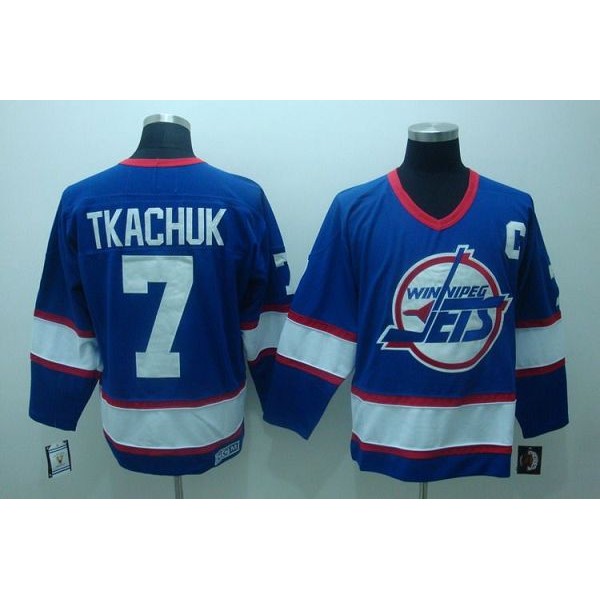 Jets #7 Keith Tkachuk Stitched Blue CCM Throwback Jersey
