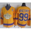 Kings #99 Wayne Gretzky Yellow CCM Throwback Stitched Jersey