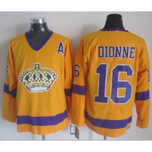 Kings #16 Marcel Dionne Yellow CCM Throwback Stitched Jersey