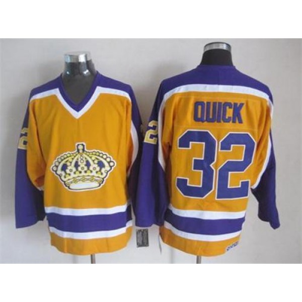 Kings #32 Jonathan Quick Yellow CCM Stitched Jersey