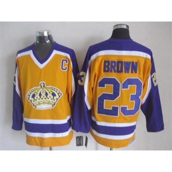 Kings #23 Dustin Brown Yellow CCM Stitched Jersey