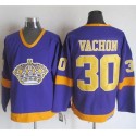 Kings #30 Rogie Vachon Purple Yellow CCM Throwback Stitched Jersey