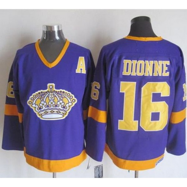 Kings #16 Marcel Dionne Purple Yellow CCM Throwback Stitched Jersey