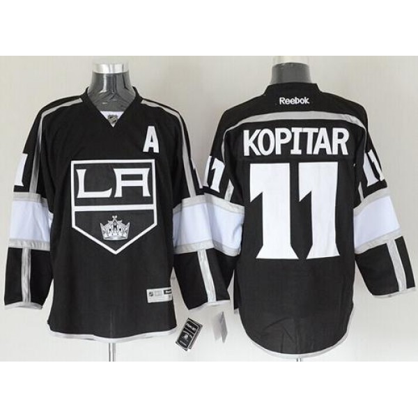 Kings #11 Anze Kopitar Black Home Stitched Jersey