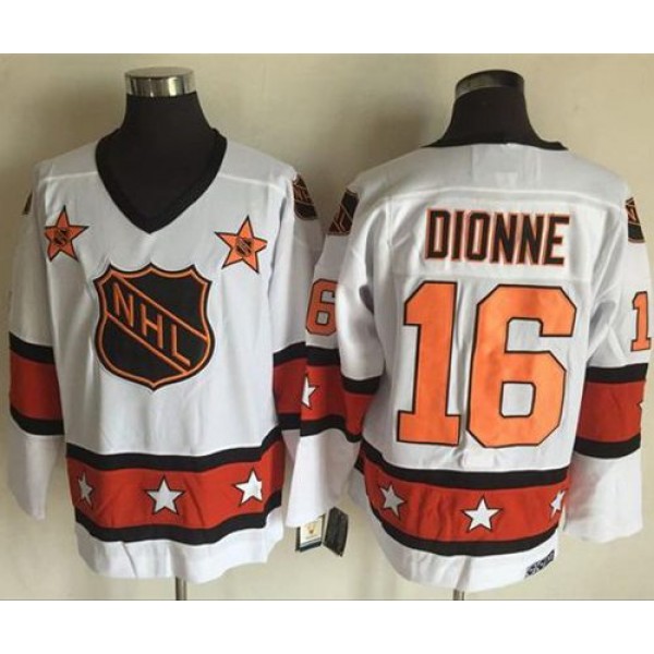 Kings #16 Marcel Dionne White Orange All Star CCM Throwback Stitched Jersey