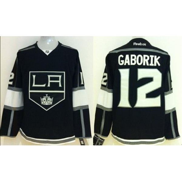 Kings #12 Marian Gaborik Black Home Stitched Jersey