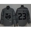 Kings #23 Dustin Brown Charcoal Cross Check Fashion Stitched Jersey