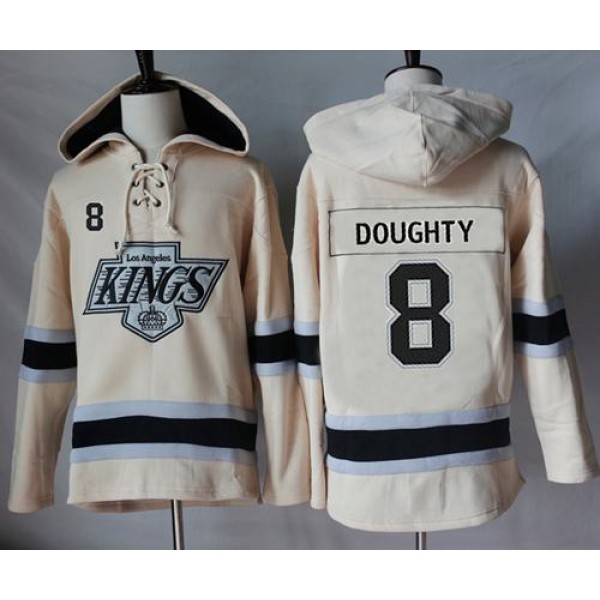 Kings #8 Drew Doughty Cream Sawyer Hooded Sweatshirt Stitched Jersey