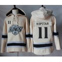 Kings #11 Anze Kopitar Cream Sawyer Hooded Sweatshirt Stitched Jersey