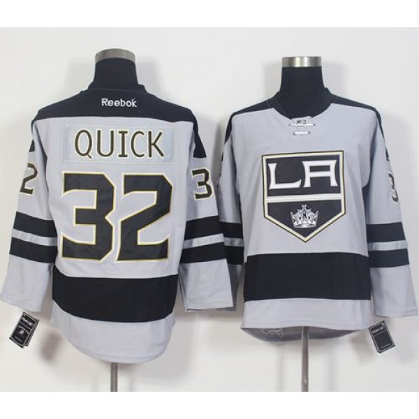 Kings #32 Jonathan Quick Gray Alternate Stitched Jersey