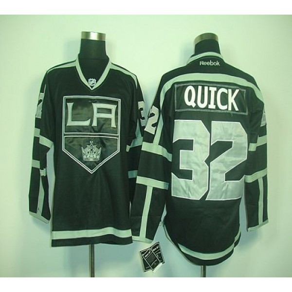 Kings #32 Jonathan Quick Black Ice Stitched Jersey
