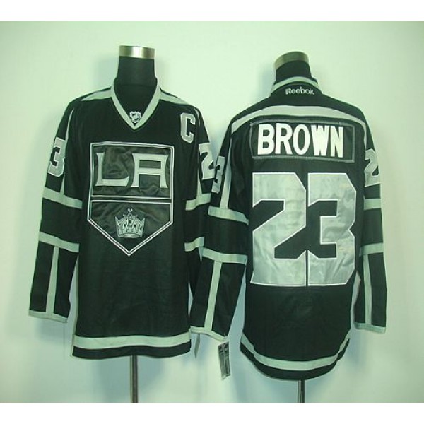 Kings #23 Dustin Brown Black Ice Stitched Jersey