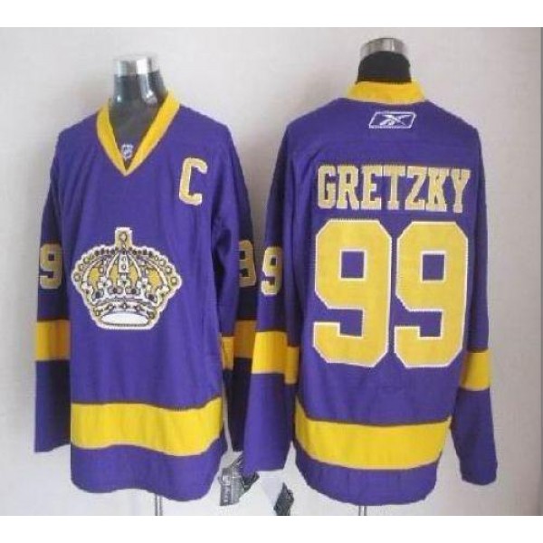 Kings #99 Wayne Gretzky Purple Stitched Jersey