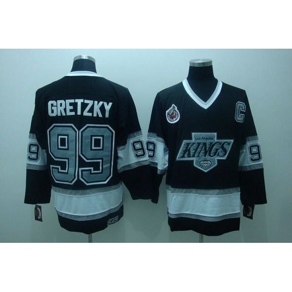 Kings #99 Wayne Gretzky Black CCM Throwback Stitched Jersey