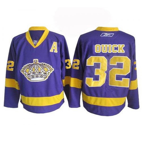 Kings #32 Jonathan Quick Purple Stitched Jersey