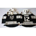 Kings #12 Marian Gaborik Black Sawyer Hooded Sweatshirt Stitched Jersey