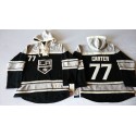 Kings #77 Jeff Carter Black Sawyer Hooded Sweatshirt Stitched Jersey