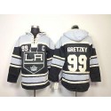 Kings #99 Wayne Gretzky Black Sawyer Hooded Sweatshirt Stitched Jersey
