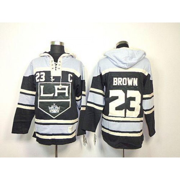 Kings #23 Dustin Brown Black Sawyer Hooded Sweatshirt Stitched Jersey