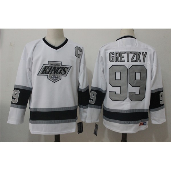 Los Angeles Kings #99 Wayne Gretzky White Throwback CCM Stitched Jersey