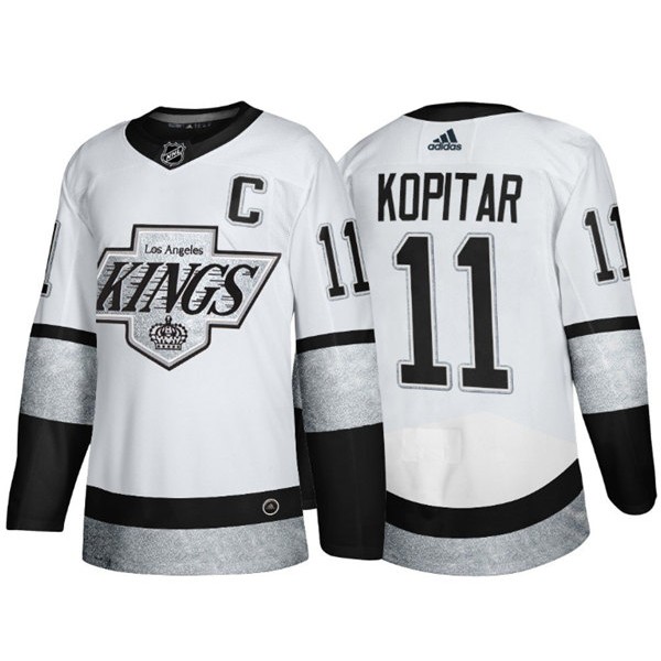 Los Angeles Kings #11 Anze Kopitar White Throwback Stitched Jersey