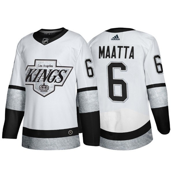 Los Angeles Kings #6 Olli Maatta White Throwback Stitched Jersey