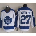 Maple Leafs #27 Darryl Sittler White Blue CCM Throwback Stitched Jersey